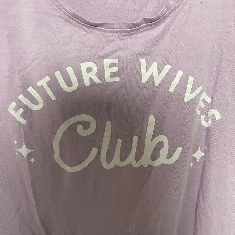 Lavender “future wives club” Graphic Tee women’s size Large - Picture 4 of 4